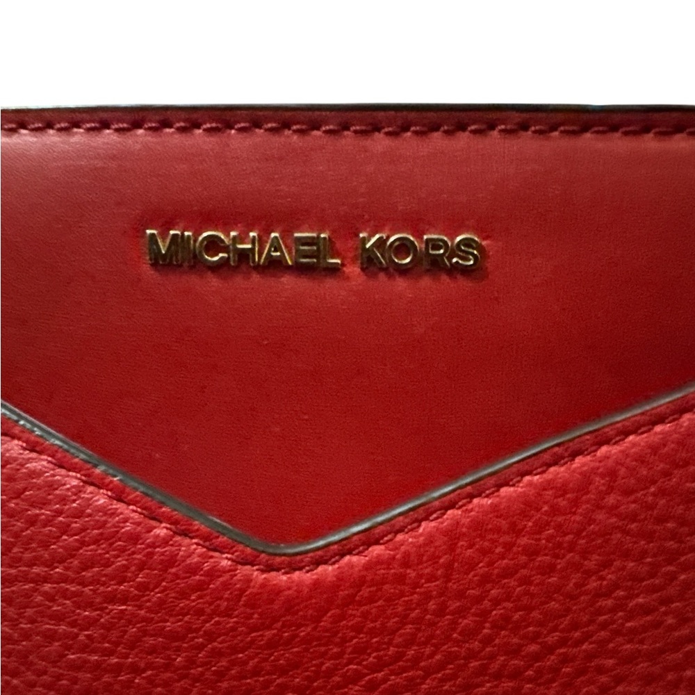 Michael Kors Red‎ Leather Over The Shoulder Purse Women’s Purse/Bag/Whitney Tote - Picture 2 of 10